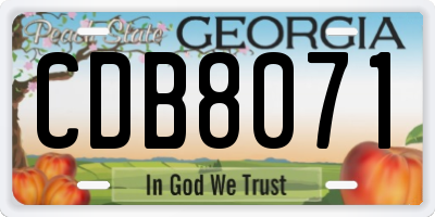 GA license plate CDB8071
