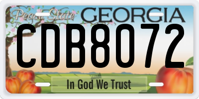 GA license plate CDB8072