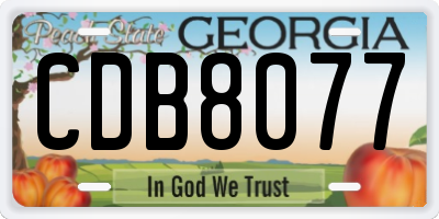 GA license plate CDB8077