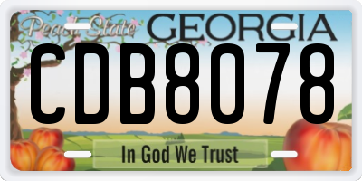 GA license plate CDB8078