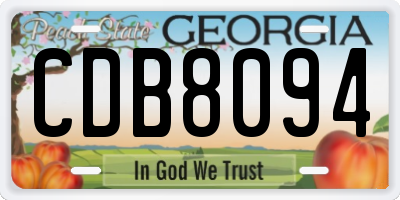 GA license plate CDB8094