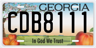 GA license plate CDB8111