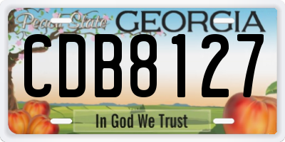 GA license plate CDB8127