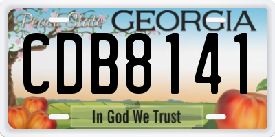 GA license plate CDB8141