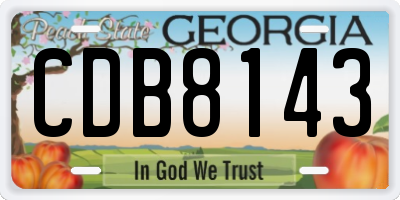 GA license plate CDB8143