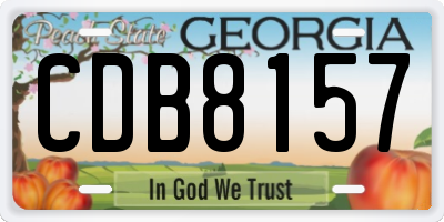 GA license plate CDB8157