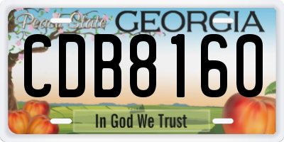 GA license plate CDB8160