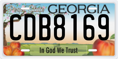 GA license plate CDB8169