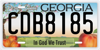 GA license plate CDB8185