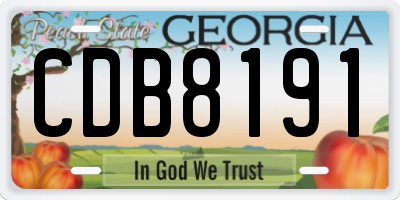 GA license plate CDB8191