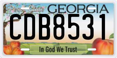 GA license plate CDB8531