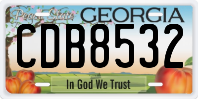 GA license plate CDB8532