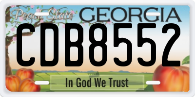 GA license plate CDB8552