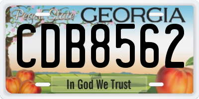 GA license plate CDB8562