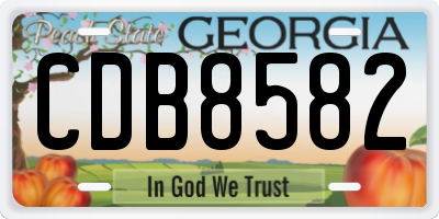 GA license plate CDB8582