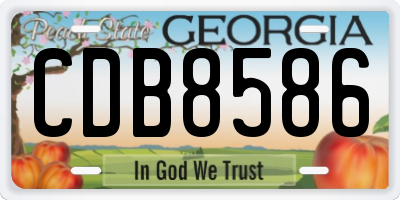 GA license plate CDB8586