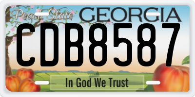 GA license plate CDB8587