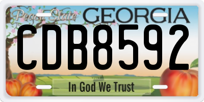 GA license plate CDB8592
