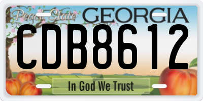 GA license plate CDB8612