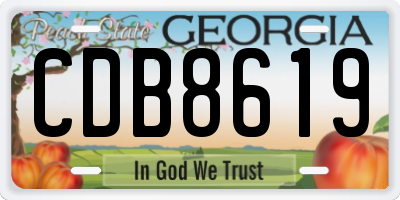 GA license plate CDB8619