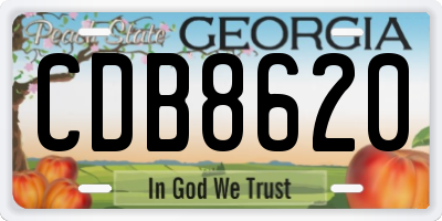 GA license plate CDB8620