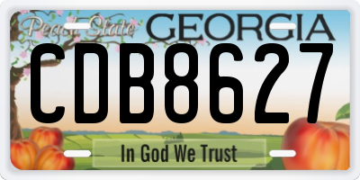 GA license plate CDB8627