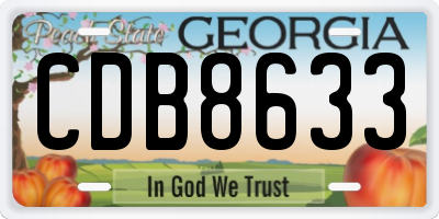 GA license plate CDB8633