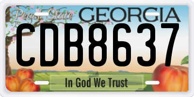 GA license plate CDB8637