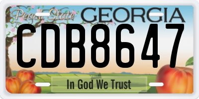GA license plate CDB8647