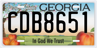 GA license plate CDB8651