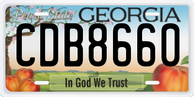 GA license plate CDB8660