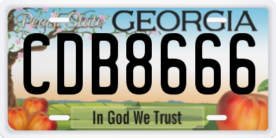 GA license plate CDB8666