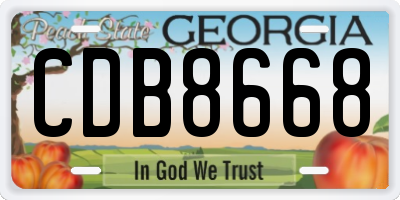 GA license plate CDB8668