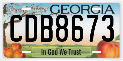 GA license plate CDB8673