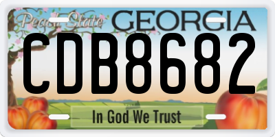 GA license plate CDB8682