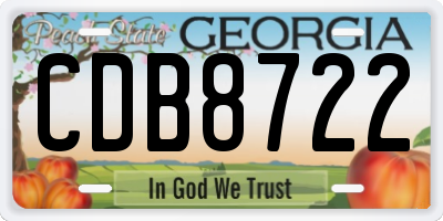 GA license plate CDB8722