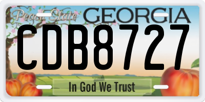 GA license plate CDB8727