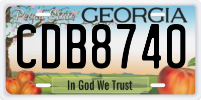 GA license plate CDB8740