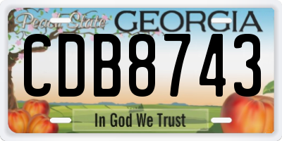 GA license plate CDB8743