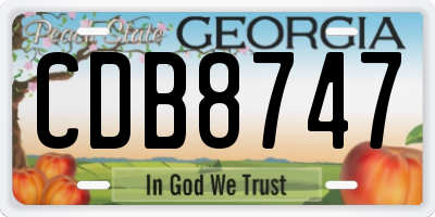 GA license plate CDB8747