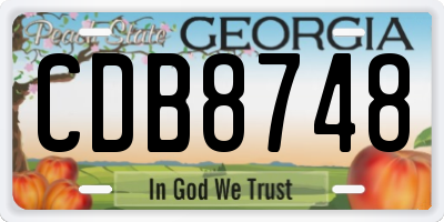 GA license plate CDB8748
