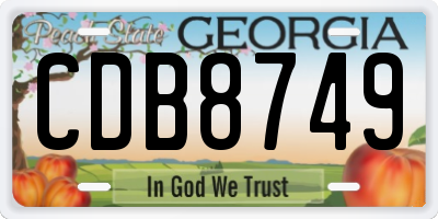 GA license plate CDB8749