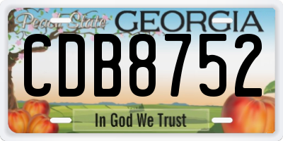 GA license plate CDB8752