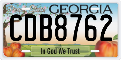 GA license plate CDB8762