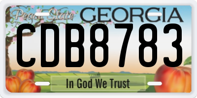 GA license plate CDB8783