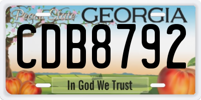 GA license plate CDB8792