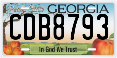 GA license plate CDB8793