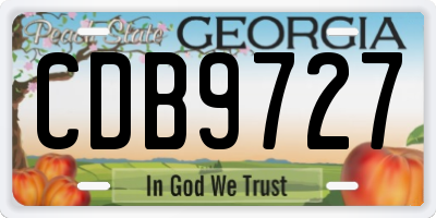 GA license plate CDB9727