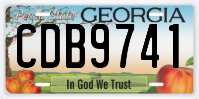 GA license plate CDB9741
