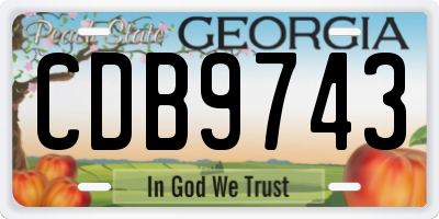 GA license plate CDB9743